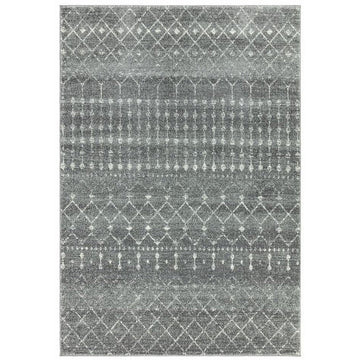 Nova NV34 Nomadic Modern Tribal Durable Easy-Care Polypropylene Short Pile Grey Rug-Asiatic Carpets-Rug Love - The Most Loved Rug Store